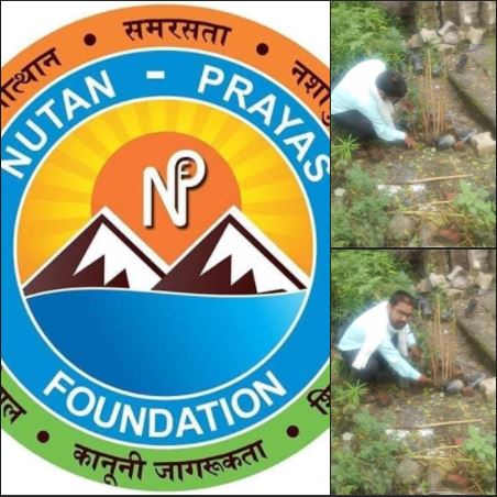 Nutan Prayas Foundation's Uttarakhand State President अखण्ड Pratāpa Sinha svayansēvaka ji planting trees in dehradun. Fca Parveen Bansal - gallery